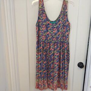 Rainbow Jo Hawaii Womens XL Midi Dress Floral Sleeveless Tropical Beach